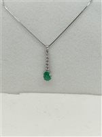 Collana Gemoro Donna Smeraldi in Oro bianco Diamante 0.08 Ct PC080BIA.SM - PC080BIA.SM
